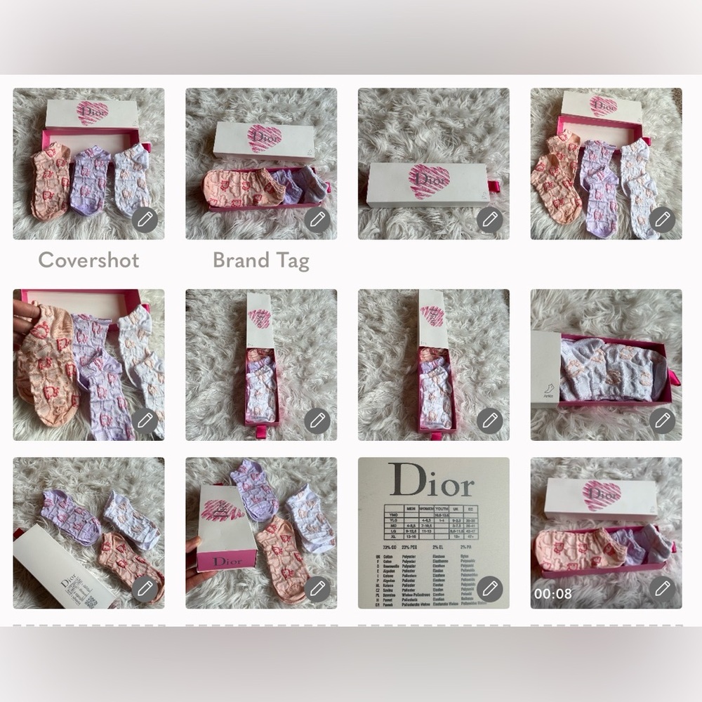 Dior orange, white and Purple woman  Socks Collection - Picture 4 of 8